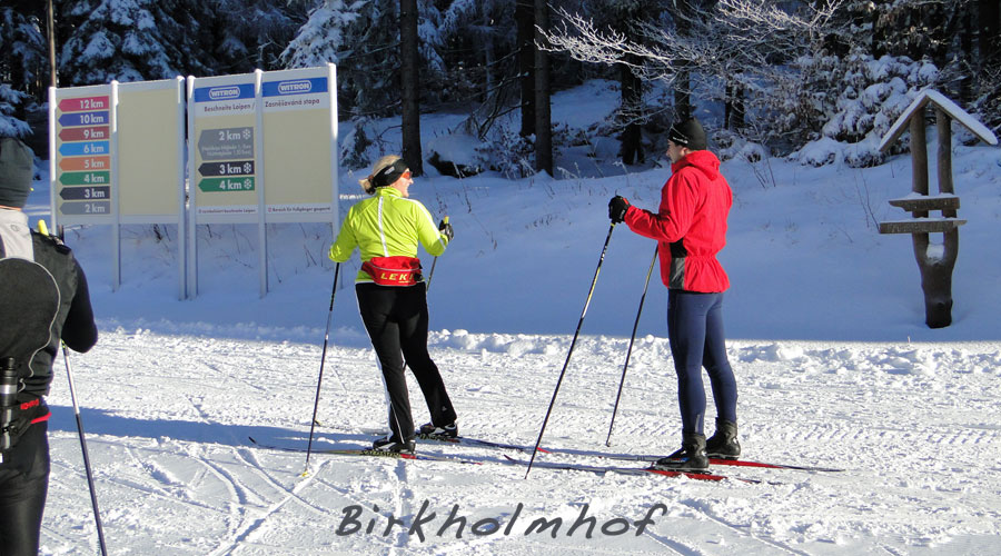 Winterurlaub - Skilanglaufzentrum Silberhütte - bis zu 50 km Loipen, Skating und Winterwandern nach Tschechien zur Goldbachhütte (Zlatý potok)